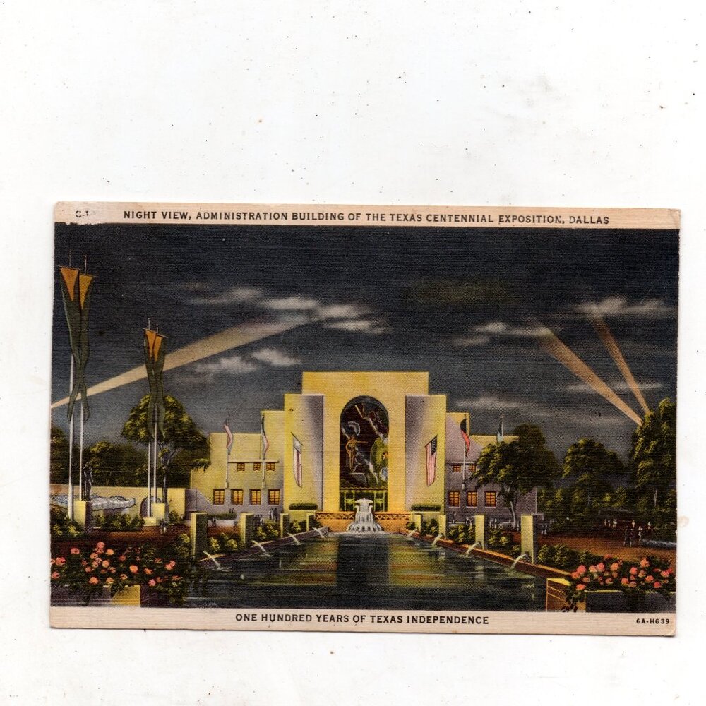 Vintage Unused Postcard Celebrating 100 Years of Texas Independence
